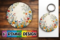 Vibrant Floral Circle Sublimation Product Image 1