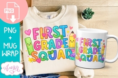 First Grade squad shirt PNG, First Grade Teacher mug PNG Product Image 1