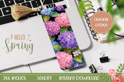 Pink Hydrangea Bookmark PNG, Floral Bookmark Printable Product Image 1