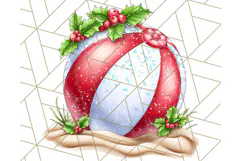Christmas Penguins The Beach Clipart PNG, Tropical Holiday Product Image 3