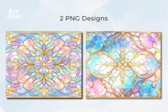 2 Rococo Stained Glass Tumbler Wrap Elegant 20oz Sublimation Product Image 2
