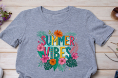 Vibrant Retro Summer Vibes PNG with Flowers Product Image 4