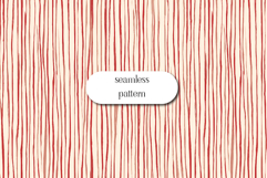 Hand Drawn Red Stripe Seamless Pattern, Modern Abstract Line Product Image 1