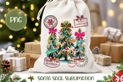 Rustic Christmas Tree Santa Sack, Leopard Christmas Bow PNG Product Image 1