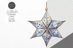 Christmas clipart, Star clipart, Blue Christmas Product Image 1