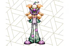 Creepy Clown Halloween PNG Clipart, Spooky Circus Art Product Image 3