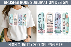 Nurse Brushstroke Sublimation Design - Brushstroke PNG Product Image 1