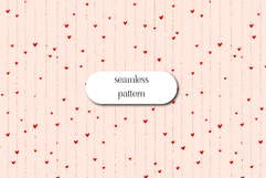 Seamless red hearts pattern on soft pink background Product Image 1