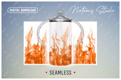 2 Orange Fire Sublimation Patterns - 12 oz Sippy Cup. Product Image 2