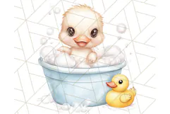 Farm Animal Babies in Bubble Bath PNG, Nursery Clipart Product Image 3
