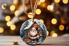 Blank Circle Christmas Ornament Mockup | Sublimation Mockup Product Image 2