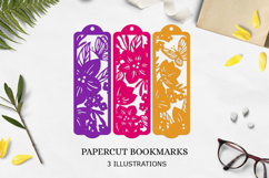 Bookmark Cut files SVG / Bookmark flowers papercut SVG Product Image 1
