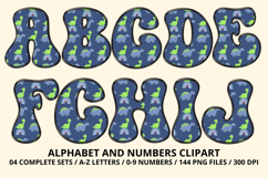 Cute Dinisaur Alphabet &amp; Numbers PNG - 300 DPI Clipart Product Image 2