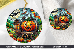 House Stained Glass Ornament PNG, Digital Download File Product Image 1