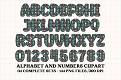 CUTE MONSTER SCHOOL Alphabet A-Z Numbers Clipart PNG 300 DPI Product Image 5