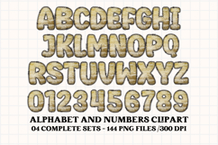 Black and Gold Alphabet png clipart, gold letters doodle Product Image 2