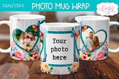 Floral photo mug template for sublimation, customizable mug Product Image 1