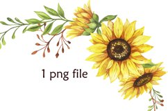 Watercolor Sunflower wreath Product Image 2