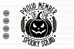 Proud Member Of The Spooky Squad Svg, Funny Halloween Svg. Product Image 1