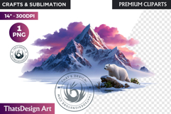 Watercolor Polar Bear Arctic Wildlife animal Illustration Product Image 1