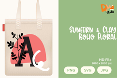 Sunfern &amp; Clay Boho Floral Monogram Product Image 1