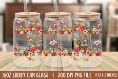 Floral bouquet spring Can Glass Wrap, 16oz Libbey Glass Can Product Image 1