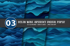 Ocean Wave Abstract Digital Paper Product Image 1