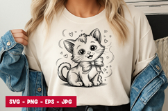 Cute Kitten Birthday Celebration SVG PNG Product Image 1
