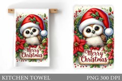 Cute Owl Kitchen Towel. Christmas Owl Kitchen Towel Design Product Image 1