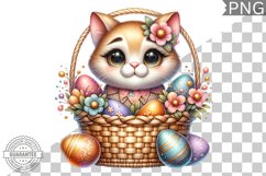 Easter Cat Sublimation - Easter Clipart PNG Design Product Image 1