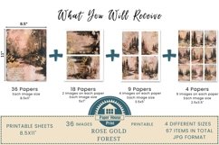 Whimsical Forest Digital Paper, Rose Gold Forest scrapbook Product Image 2