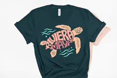 Riviera Maya word art in the Shape of Sea Turtle SVG Cut Product Image 4