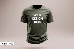 Green T-Shirt PSD Mockup Isolated View Product Image 1