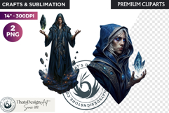 Fantasy wizard cliparts, sorcerer, spellcaster, mage Product Image 1