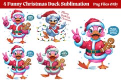 Funny Christmas Duck Sublimation Clipart PNG Product Image 1