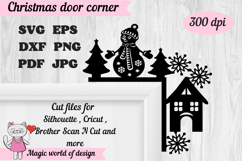 Christmas door corner svg, snowman Ornament Svg Product Image 1