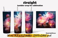 Flowers tumbler wrap, Peonies Tumbler sublimation Product Image 1