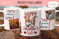 Cute Valentines Photo Mug Wrap template PNG for Sublimation Product Image 1