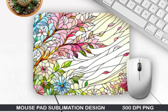 Mouse Pad Sublimation, Spring Flowers Mouse Pad PNG Design Product Image 1