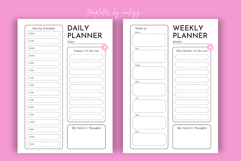 Cute Daily &amp; Weekly Planner Canva Template | Pastel Printabl Product Image 1
