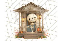 Halloween Neighborhood Clipart PNG for Trick or Treat Product Image 3