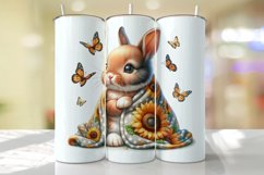 Bunny with Sunflower Tumbler Wrap Sublimation Product Image 1