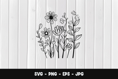 Daisy Outline SVG PNG Product Image 1