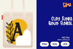 Clay Flora Boho Floral Monogram Product Image 1
