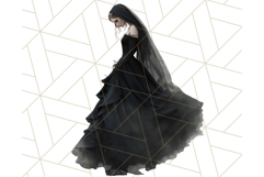 Dark Enchanted Princesses, Gothic Fairy Tale Clipart PNG Product Image 3