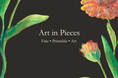 Hand Painted Oil Pastel Floral Clipart Bundle Product Image 11