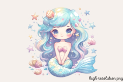 Little Mermaid Under The Sea Clipart PNG Product Image 1