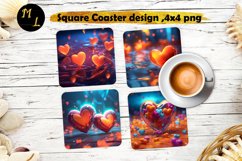 Hearts Square Coaster png,Valentines coaster designs Product Image 1