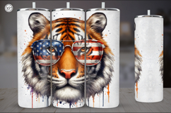 4th of July| Tiger Sublimation, 20 oz Tumbler Wrap Product Image 4