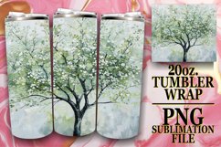 Floral Watercolor Tree Tumbler Wrap: 20oz Sublimation Product Image 1